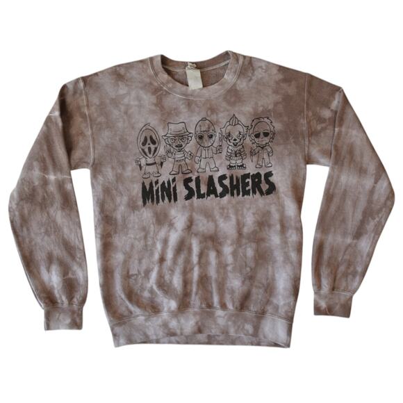 Halloween Mini Slashers Horror Movie Characters Tie Dye Sweatshirt Size Small - Picture 1 of 4